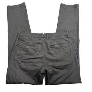 Perk Pants Mens 31x32 Gray Slim Fit Stretch Chino Flat Front Casual Dress Work